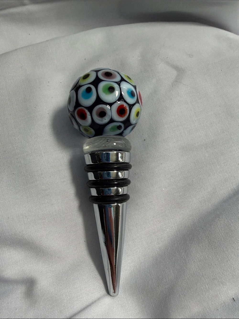 Blue Hand-Crafted Glass Bottle Stopper
